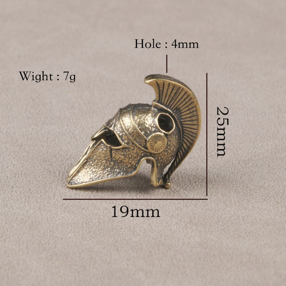 Brass EDC Lanyard Skull Knight Dragon Spartan Wolf Snake Cape Bead Keychain Drop