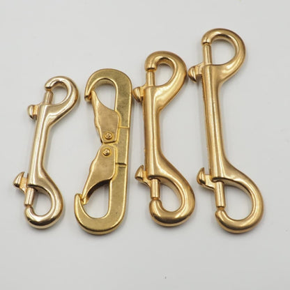 Solid Brass Double End Hook Buckle Heavy Duty Bag Connector Pet Leash Snap Clip