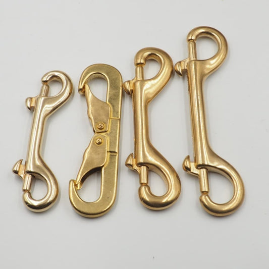 Solid Brass Double End Hook Buckle Heavy Duty Bag Connector Pet Leash Snap Clip