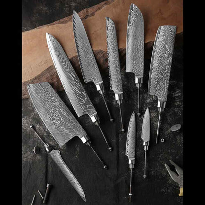 VG10 Damascus Steel Chef Knife Blank Blade Home Hobby Kitchen Knife Material DIY