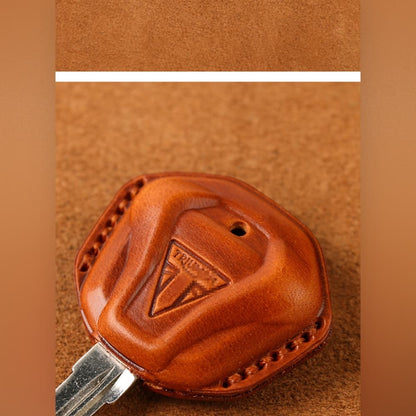 Genuine Leather Motorcycle Key Case for Triumph T100 T120 T900 Bobber