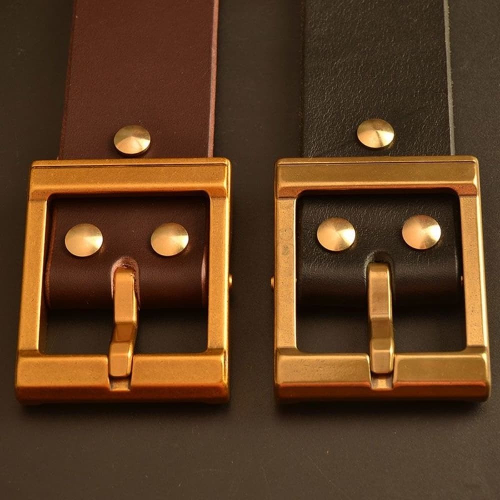 Solid Brass Removable Pin Belt Buckle for Leather Belt Handmade Jeans Men's 38mm
