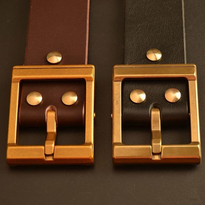 Solid Brass Removable Pin Belt Buckle for Leather Belt Handmade Jeans Men's 38mm