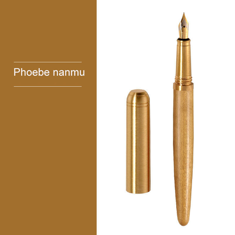 Brass Real Nature Wood Business Ink Pen Sign Pen Creative Gift Pen
