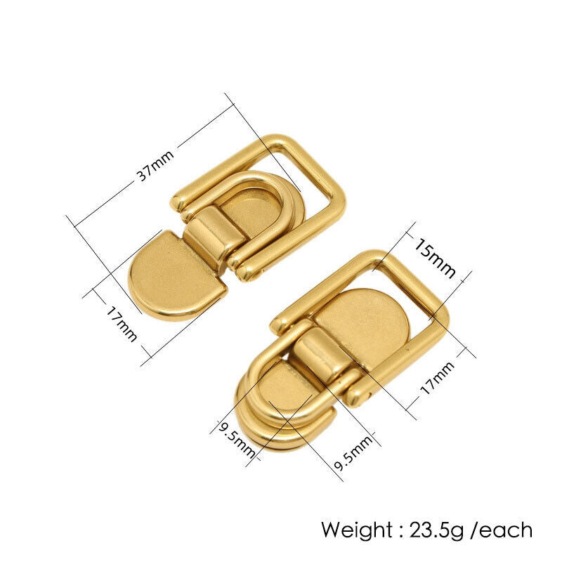 2X Solid Brassm Arch Bridge Hasp D Ring Double Buckle Luggage Bag Accessory DIY