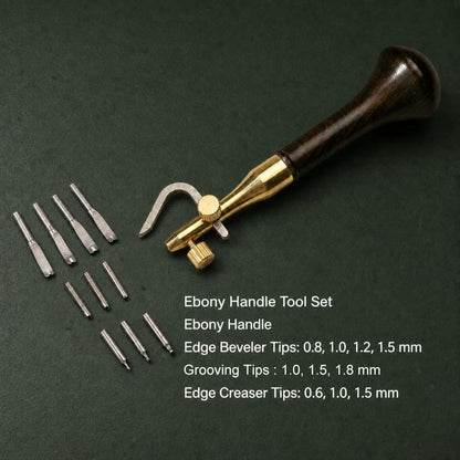 Adjustable Multi Blade Leather Edge Groove Tool Wood Handle Beveler Groover