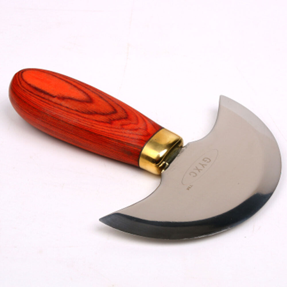 Professional half rounded leather craft knife wood handle cutting skiving Tool