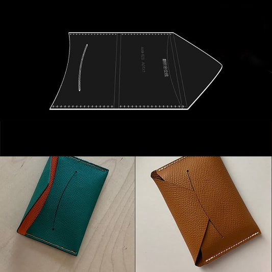 DIY Leather Card Holder Template Acrylic Stencil Kraft Paper Pattern Tool