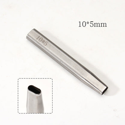 Leather Craft Belt Hole Punch Oval Flat Straight Teardrop Single DIY 440C Tool