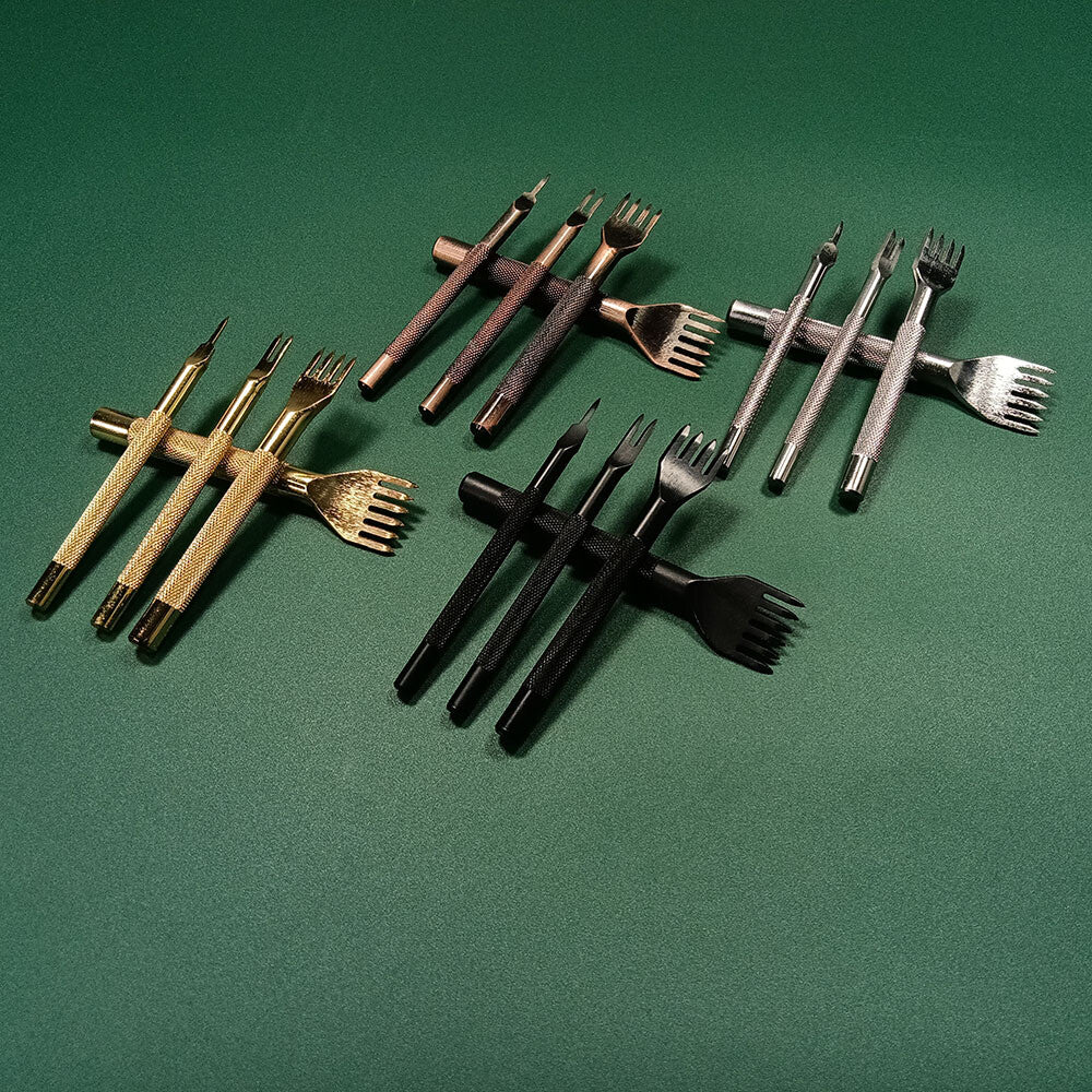 Leather Craft Tools Hole Punches Stitching Punch Diamone Chisel Set  3/4/5/6mm