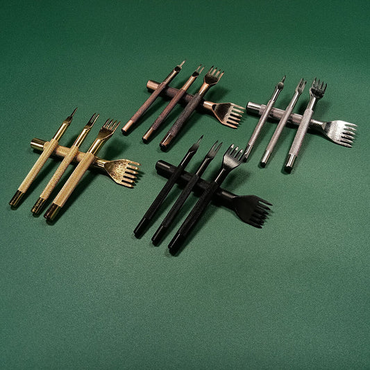 Leather Craft Tools Hole Punches Stitching Punch Diamone Chisel Set  3/4/5/6mm