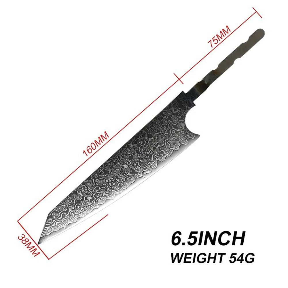 VG10 Damascus Steel Chef Knife Blank Blade DIY Home Hobby Kitchen Tools Material