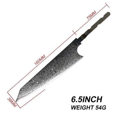 VG10 Damascus Steel Chef Knife Blank Blade DIY Home Hobby Kitchen Tools Material