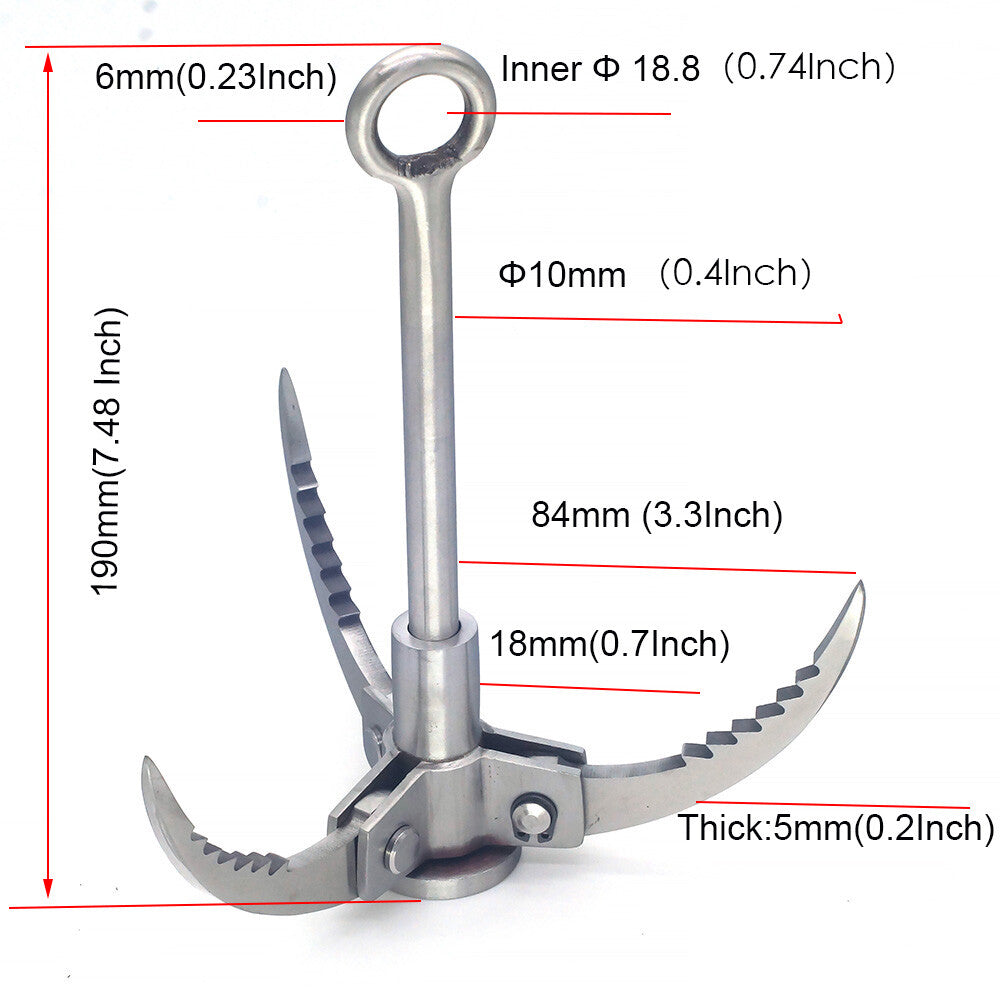 New Style Outdoor Climbing Folding Carabiner Steel Grappling Hook Survival Toos
