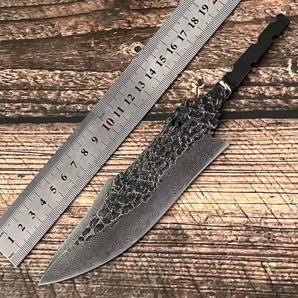 Forged Damascus Steel Billet Blade Blank Making Outdoor Knife EDC Diy Material