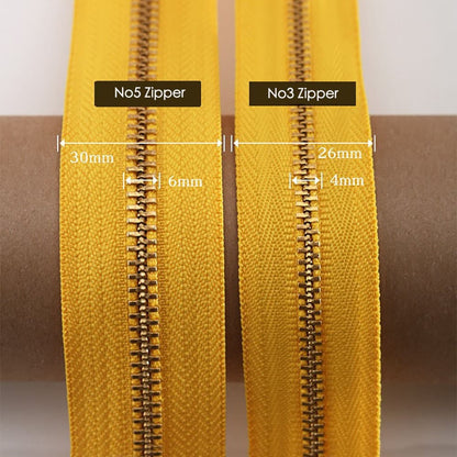 YKK No3 Zipper Tape Brass Teeth One Way Zipper Bag Handbag Hand DIY Accessories