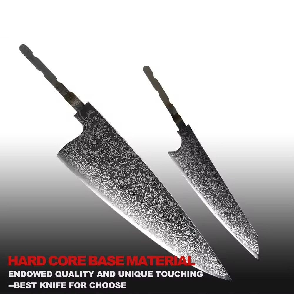 VG10 Damascus Steel Chef Knife Blank Blade DIY Home Hobby Kitchen Tools Material