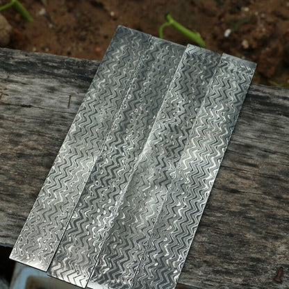 Hard Unfilled Damascus Steel Billet Bar Blank Knife Blade Diy Material