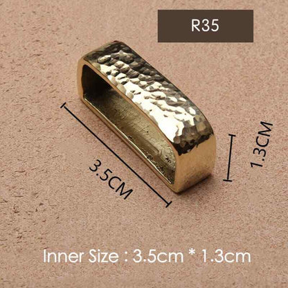 Retro Hammered Striation Solid Brass Pin Belt Buckle for Men Women Leather Craft Diy Making Belt Accessory