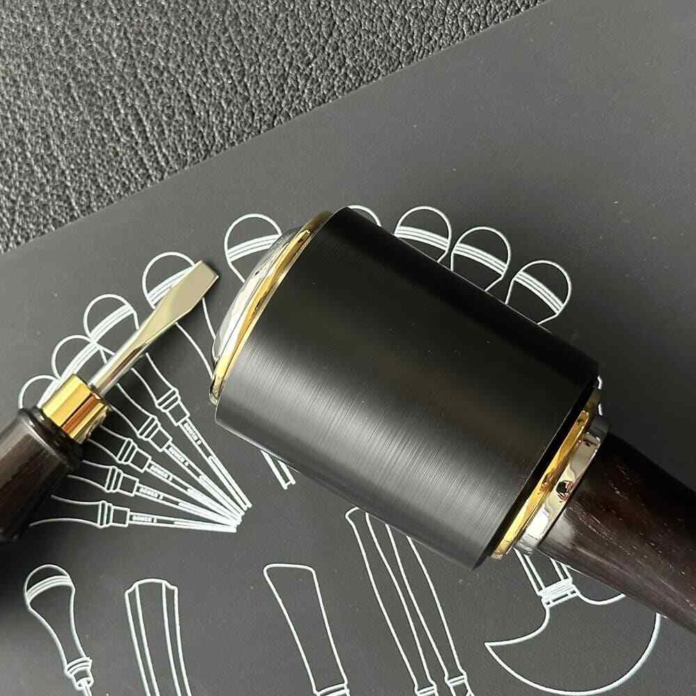 Leather Craft Carving Nylon Hammer Ebony Black Wooden Handle Workshop DIY Tools