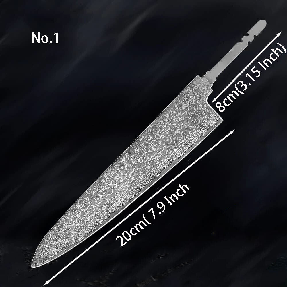 VG10 Damascus Steel Chef Knife Blank Blade DIY Home Hobby Kitchen Knife Material