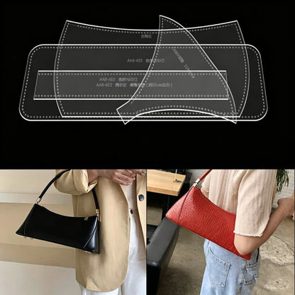 Acrylic Baguette Bag Pattern Leather DIY Cut Free Shoulder Template AAB652