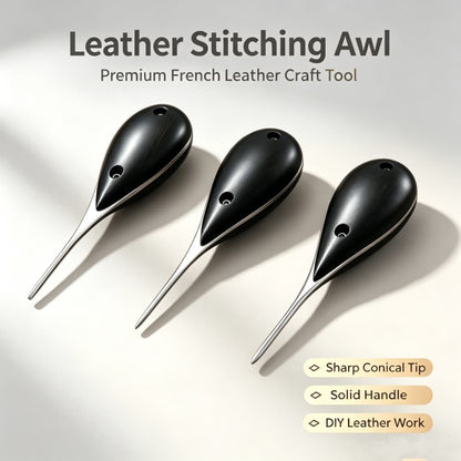 Premium French Leather Craft Round Diamond Flat Awl Hand Stitching Tools