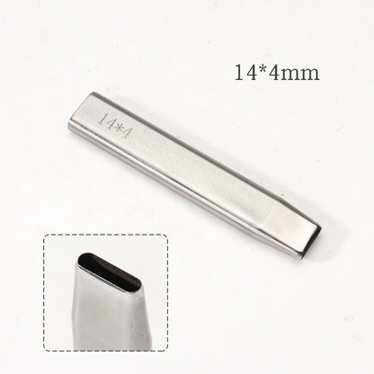 Leather Craft Belt Hole Punch Oval Flat Straight Teardrop Single DIY 440C Tool