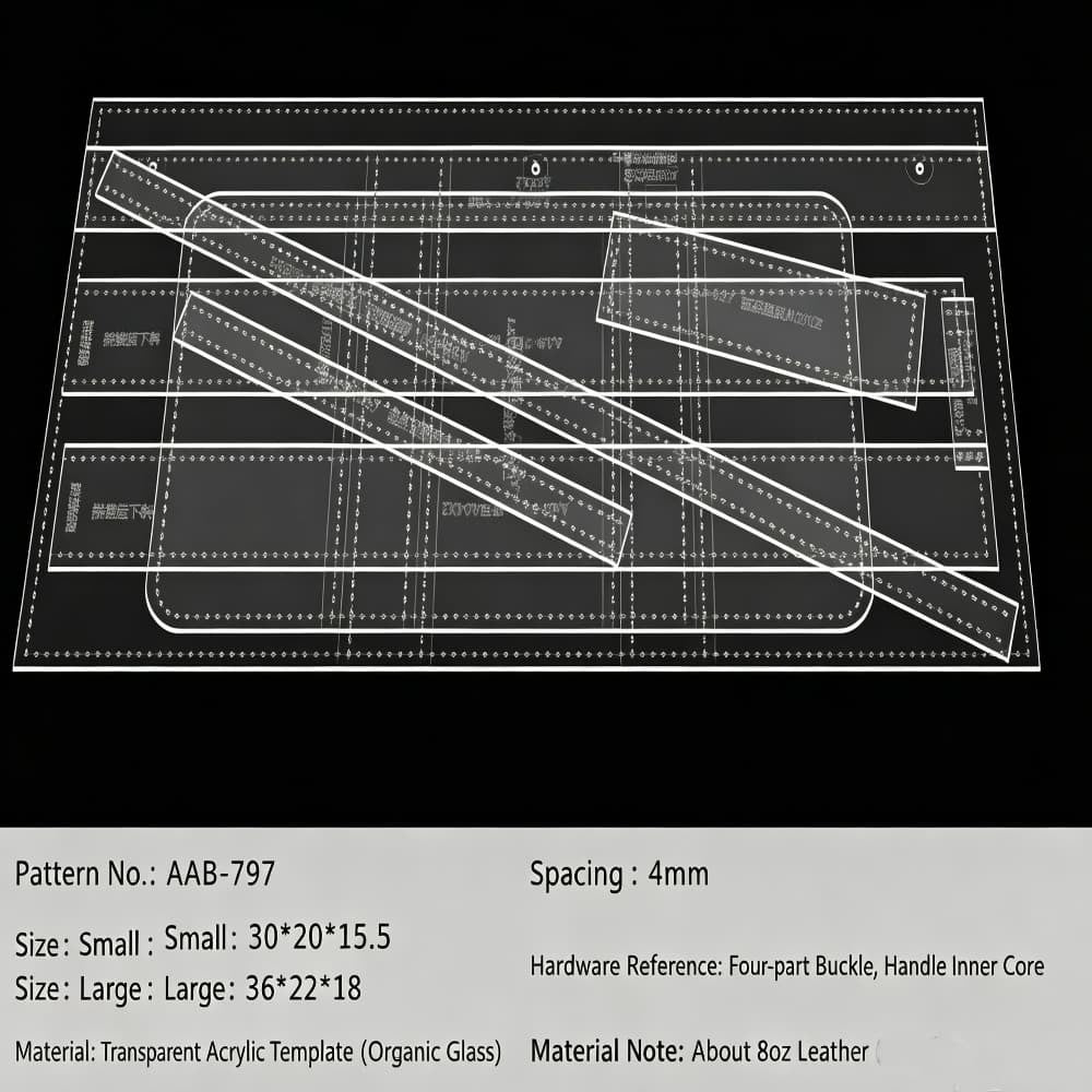 DIY Acrylic Templates for Leather Tote Garden Bucket Bags AAB787