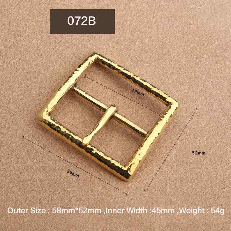 Retro Hammered Striation Solid Brass Pin Belt Buckle for Men Women Leather Craft Diy Making Belt Accessory