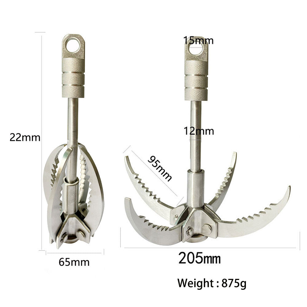 New Style Outdoor Climbing Folding Carabiner Steel Grappling Hook Survival Toos