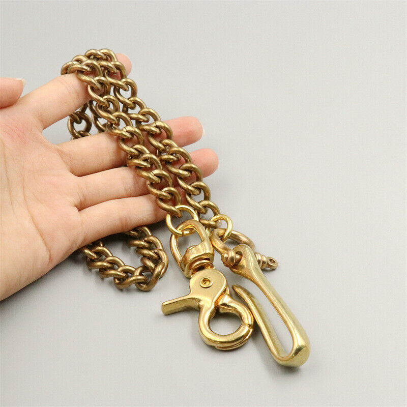 Solid Brass U Hook Key Chains Strap Swivel Snap Clasp Cowboy Punk Accessory DIY