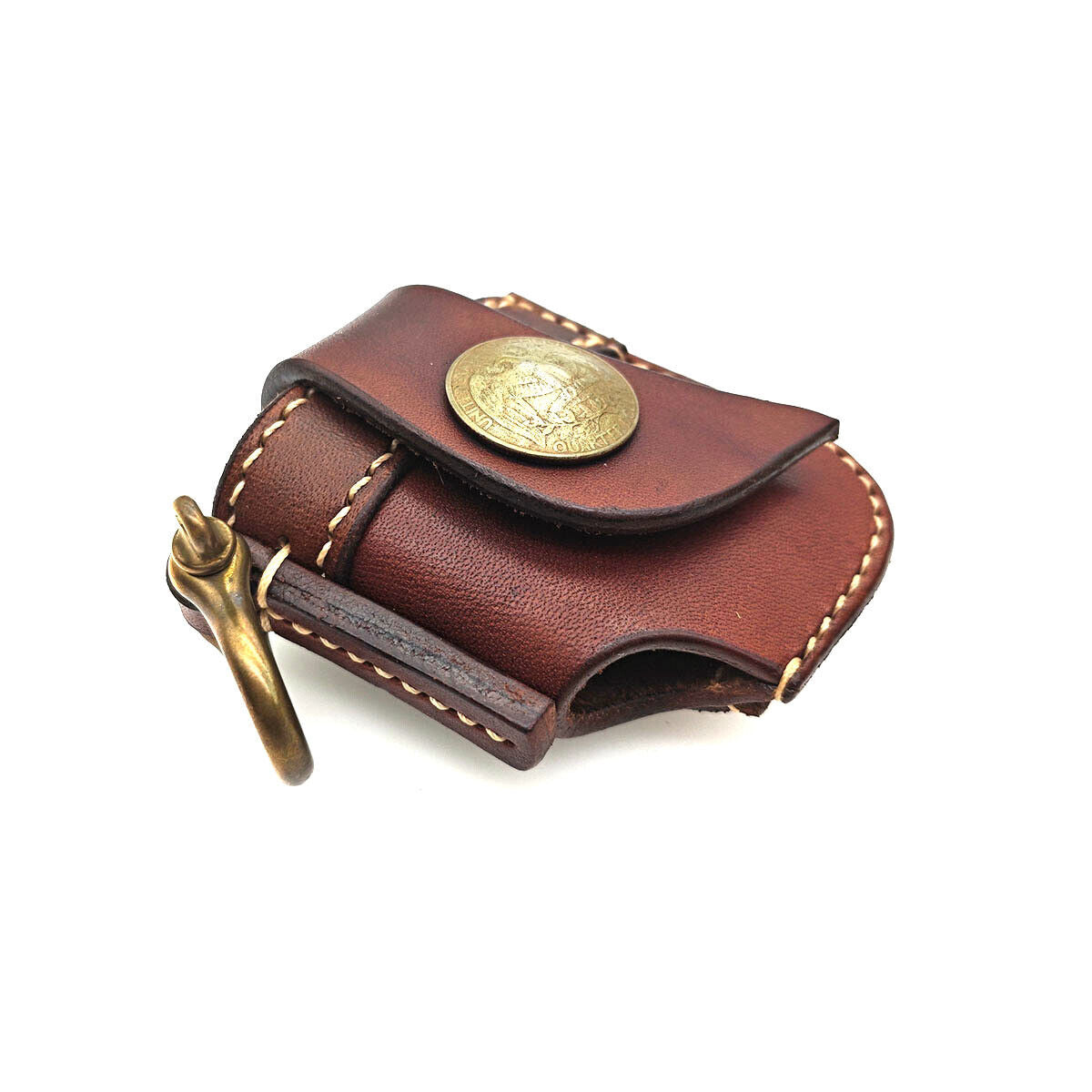 Custom Leather Craft Car Key Bag Cowhide holder for zippo lighter case Z Design