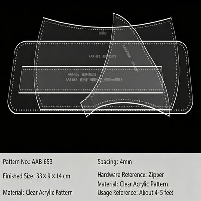 Acrylic Baguette Bag Pattern Leather DIY Cut Free Shoulder Template AAB652