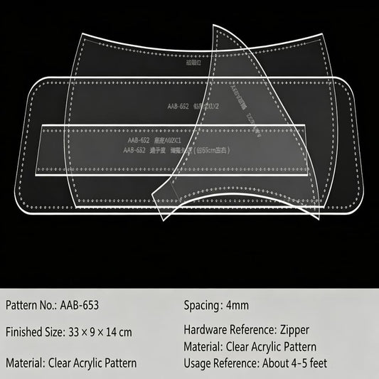 Acrylic Baguette Bag Pattern Leather DIY Cut Free Shoulder Template AAB652