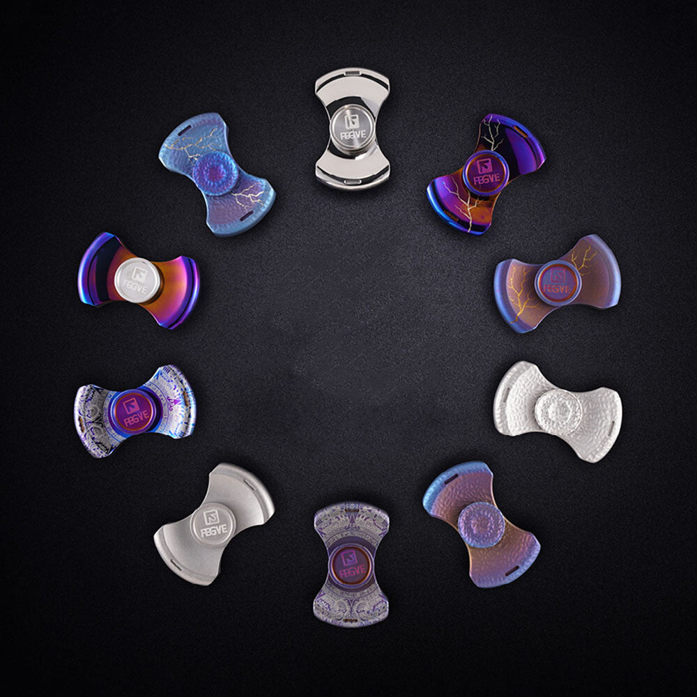 FEGVE Fidget Hand Spinner Titanium/Brass Alloy Finger focus Toy EDC Gift