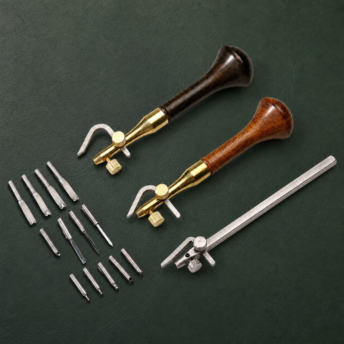 Adjustable Multi Blade Leather Edge Groove Tool Wood Handle Beveler Groover