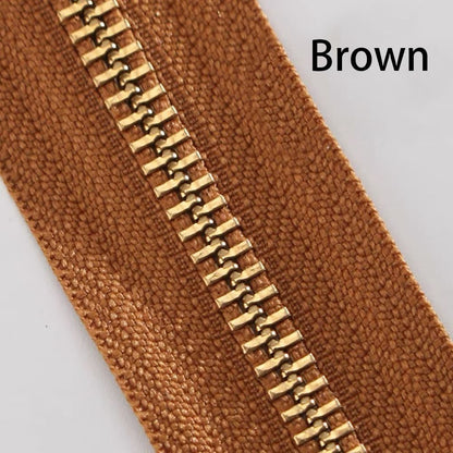 30cm Size #5 Metal Zipper Brass Pull for DIY Leather Bags Hardware Accessories