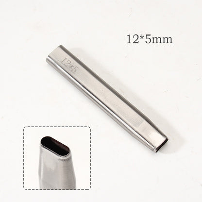 Leather Craft Belt Hole Punch Oval Flat Straight Teardrop Single DIY 440C Tool