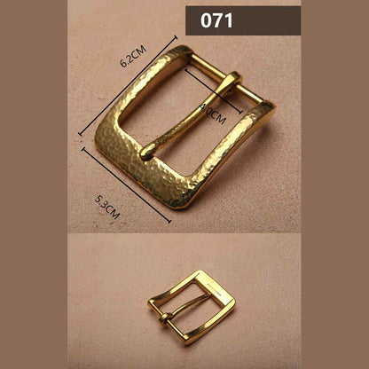 Retro Hammered Striation Solid Brass Pin Belt Buckle for Men Women Leather Craft Diy Making Belt Accessory