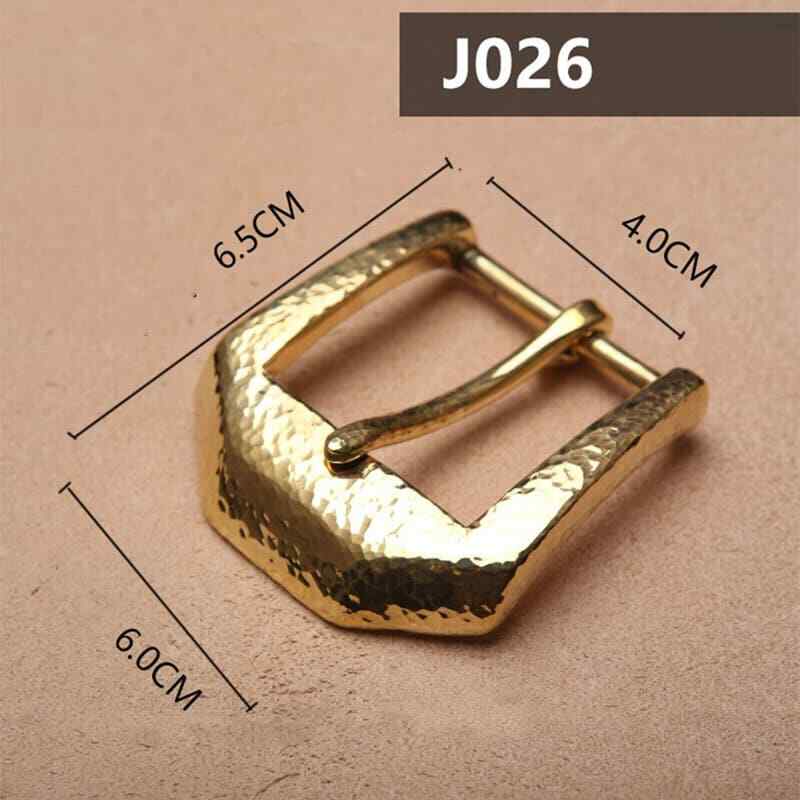 Retro Hammered Striation Solid Brass Pin Belt Buckle for Men Women Leather Craft Diy Making Belt Accessory