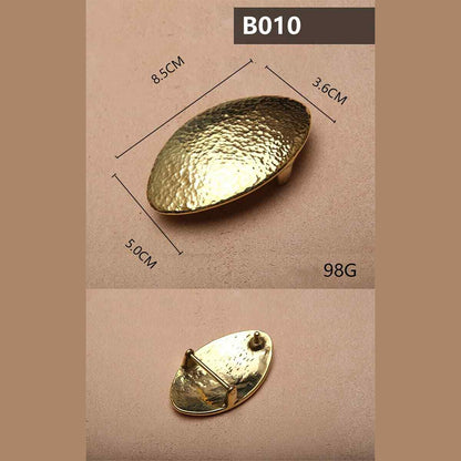 Retro Hammered Striation Solid Brass Pin Belt Buckle for Men Women Leather Craft Diy Making Belt Accessory