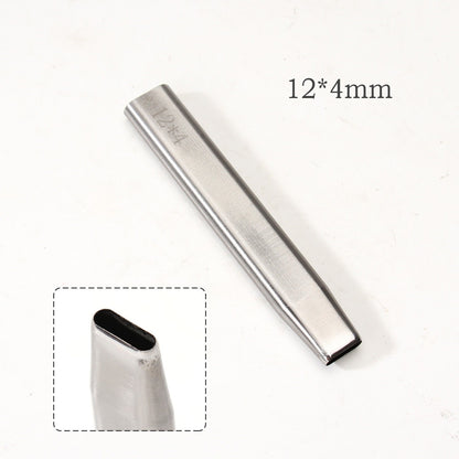 Leather Craft Belt Hole Punch Oval Flat Straight Teardrop Single DIY 440C Tool