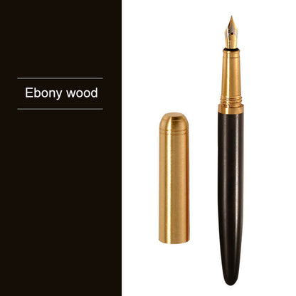 Brass Real Nature Wood Business Ink Pen Sign Pen Creative Gift Pen