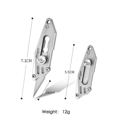 Mini Titanium Alloy Utility Knife Keychain Portable EDC Blade Replaceable Cutter