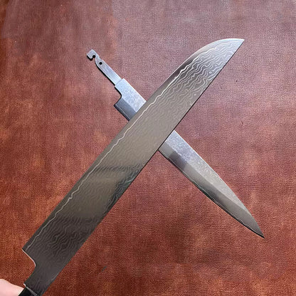 Japanese Sakimaru Yanagi Style Blank Blade Kitchen Chef Making Knife Damascus