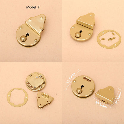 Solid Brass Clasp Lock Suitcase Bag Copper Hasp Buckle Leather Craft Accessories