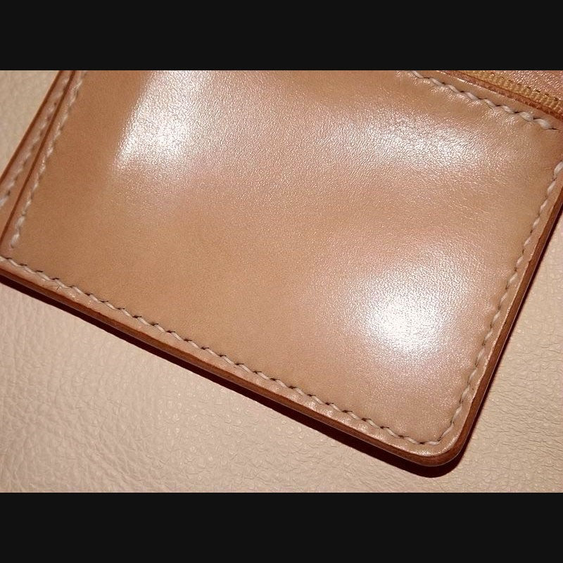 Handmade Japan Tochigi Vegetable Tanned Leather Wallet with 925 Silver Buckle