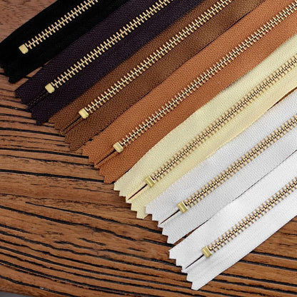 YKK 30cm Size #5 Metal Zipper Brass Pull for DIY Leather Bags Hardware Accessories