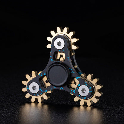 Linkage Hand Fidget Spinner Chain Brass Aluminum Gear Finger Gyro Relax Toy